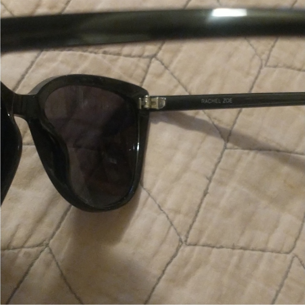 NWT Rachel Zoe Nina Slightly Oversized Black Cat Eye Sunglasses & Faux Croc Case - Picture 13 of 16